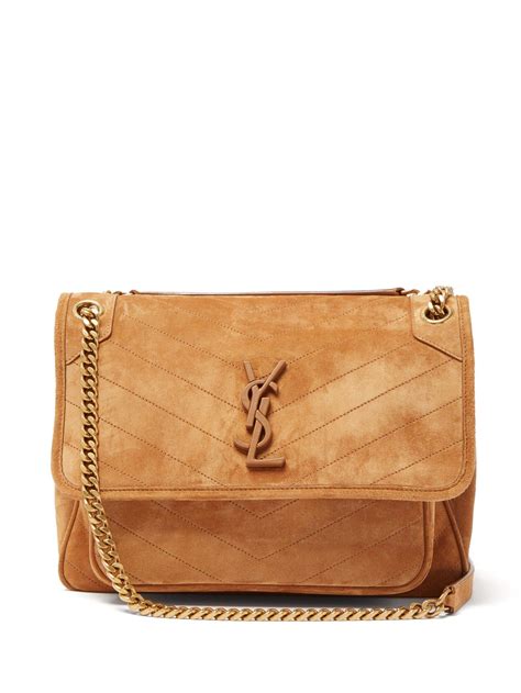 ysl quilted suede leather neiman marcus|YSL leather shoulder bag.